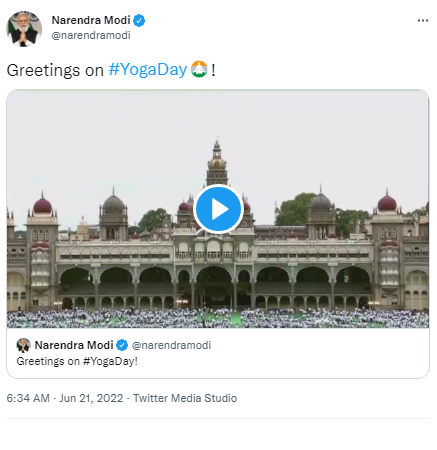 narendra modi tweet on international yoga day