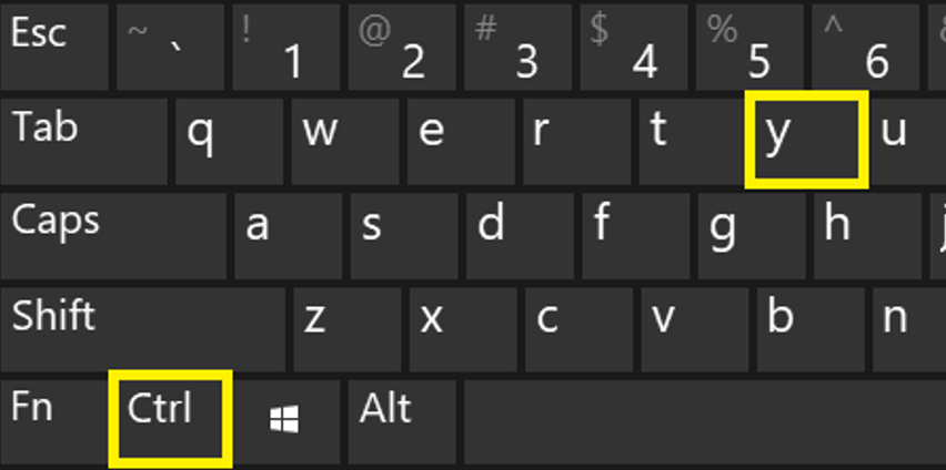 control + y