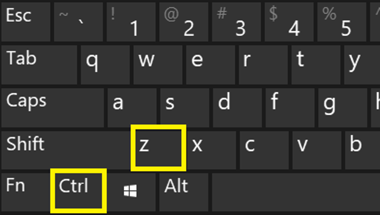 control + z